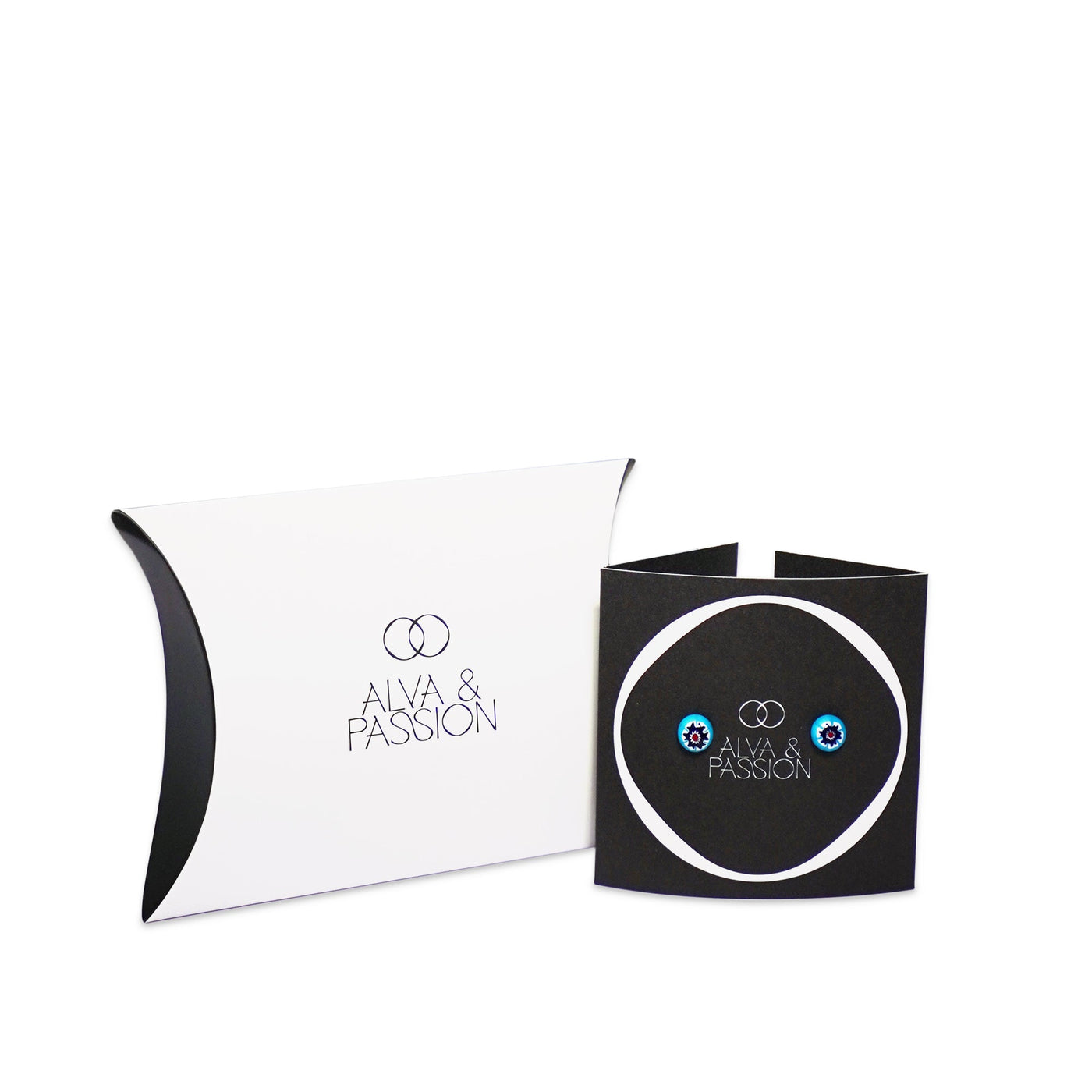 簡約圓形耳釘 8mm - 橙色1 - 耳環