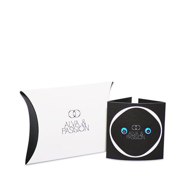 簡約圓形耳釘 8mm - 橙色1 - 耳環