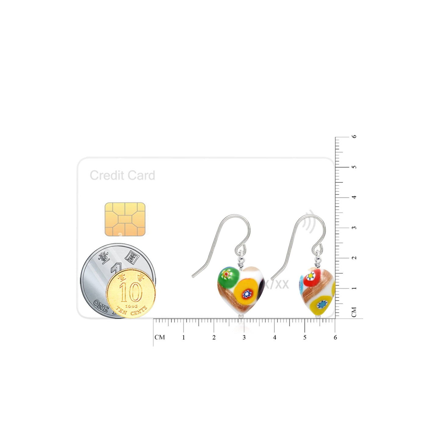 Artylish 白色心形耳環 - 耳環