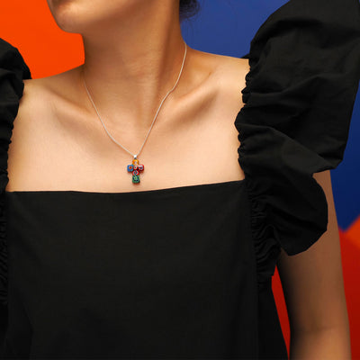 Artylish x Cross 十字架頸鏈 - 0.85mm濶 925純銀 - 吊墜頸鏈