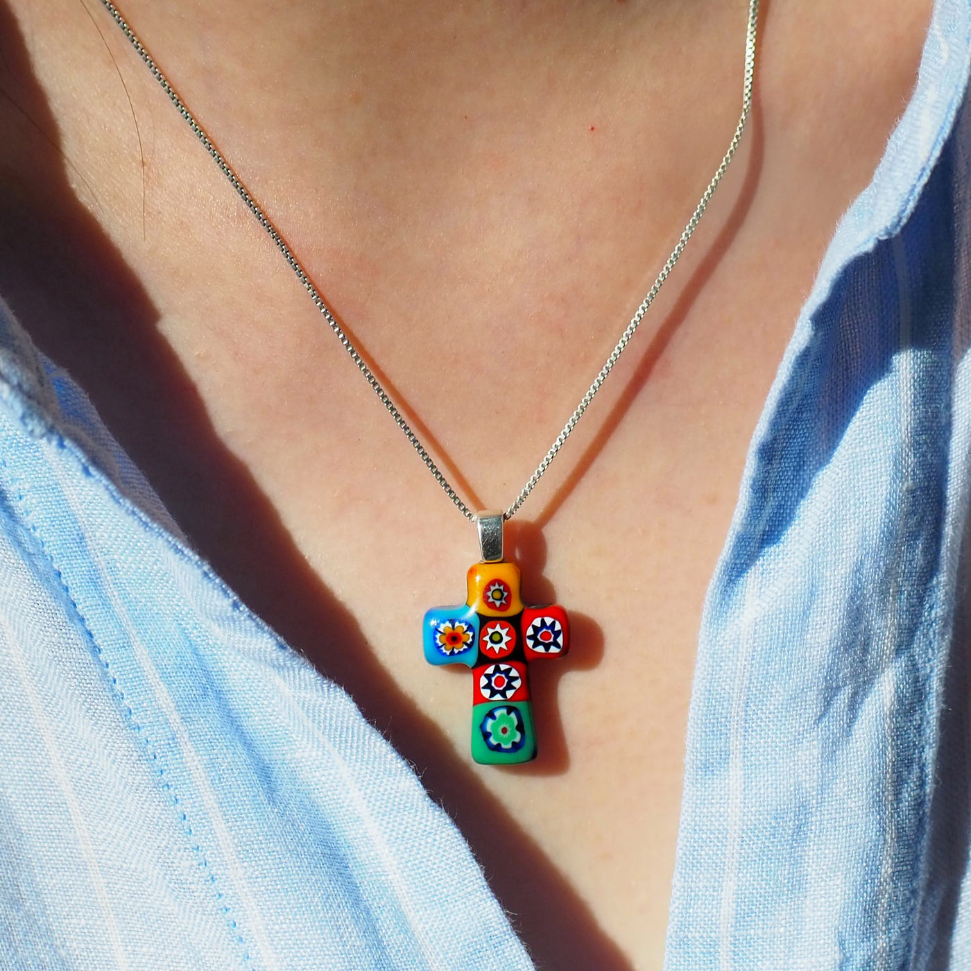 Artylish x Cross 十字架頸鏈 - 0.85mm濶 925純銀 - 吊墜頸鏈