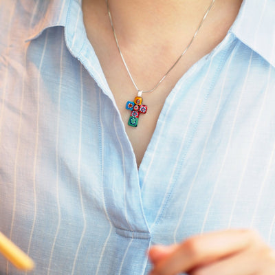 Artylish x Cross 十字架頸鏈 - 1.2mm濶 925純銀 - 吊墜頸鏈