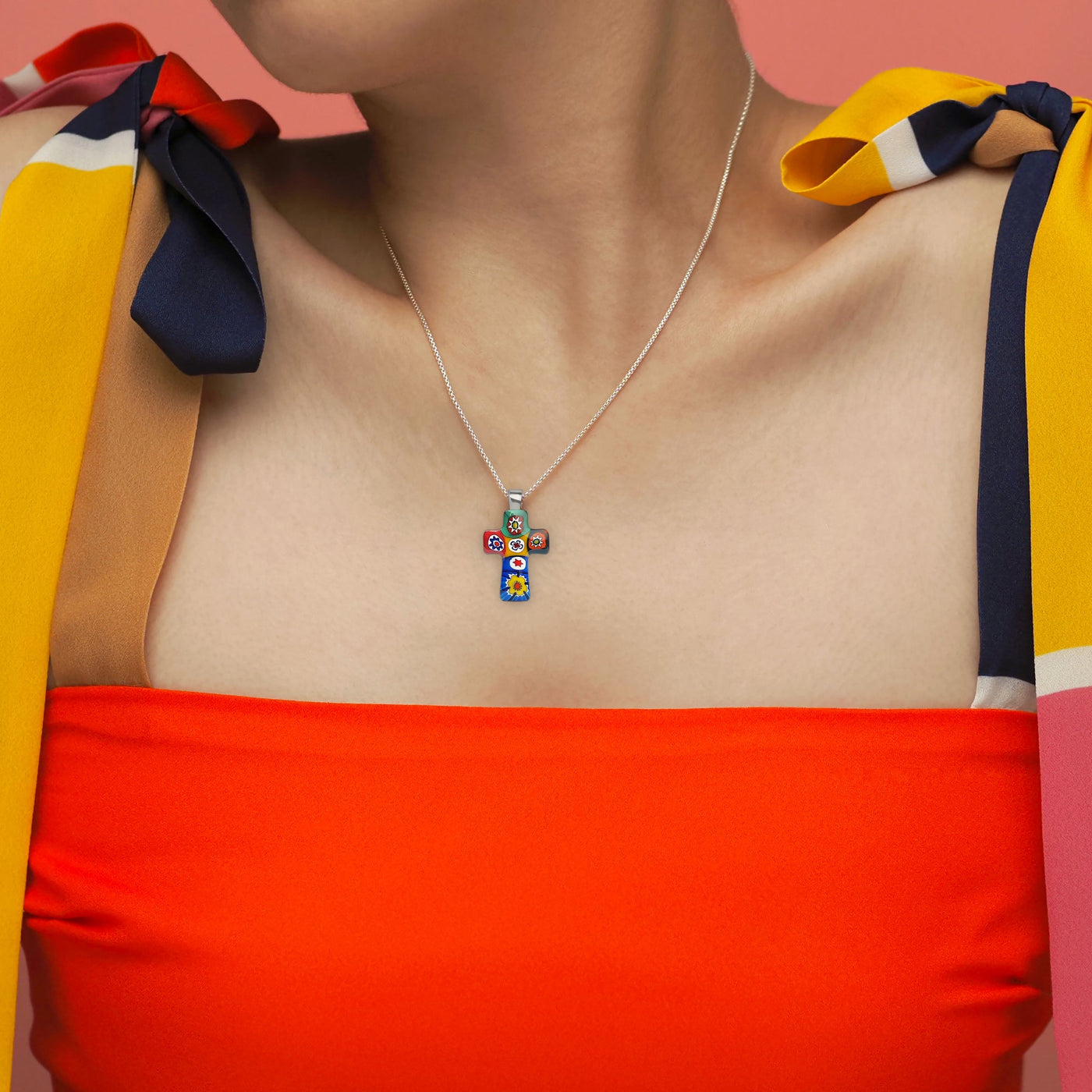 Artylish x Cross 十字架頸鏈 - 1mm濶 925純銀 [免費升級] - 吊墜頸鏈