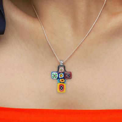 Artylish x Cross 彩色十字架頸鏈 - 2mm濶 低敏感316L鈦鋼 - 吊墜頸鏈