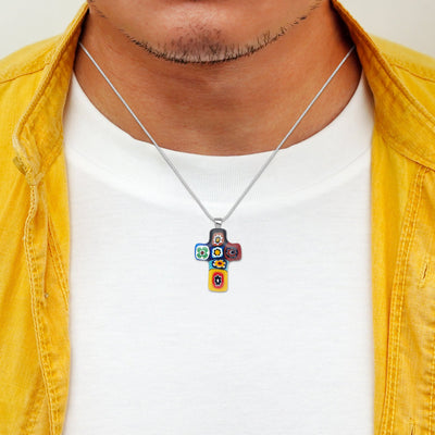 Artylish x Cross 彩色十字架頸鏈 - 2mm濶 低敏感316L鈦鋼 - 吊墜頸鏈