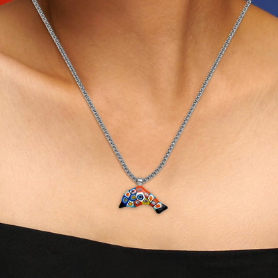 Artylish x Dolphin 小海豚頸鏈 - 2mm濶 低敏感316L鈦鋼 - 吊墜頸鏈