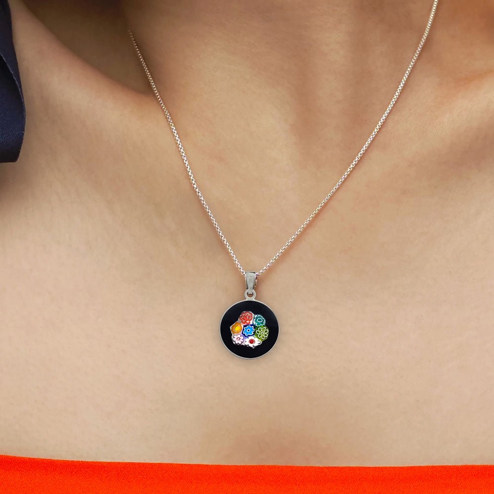 Bouquet in Bloom 黑色吊墜頸鏈 - 15mm - 吊墜頸鏈