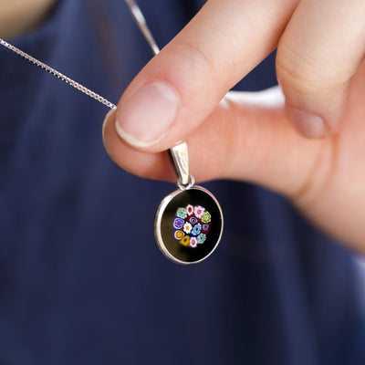 Bouquet in Bloom 黑色吊墜頸鏈 - 15mm - 吊墜頸鏈