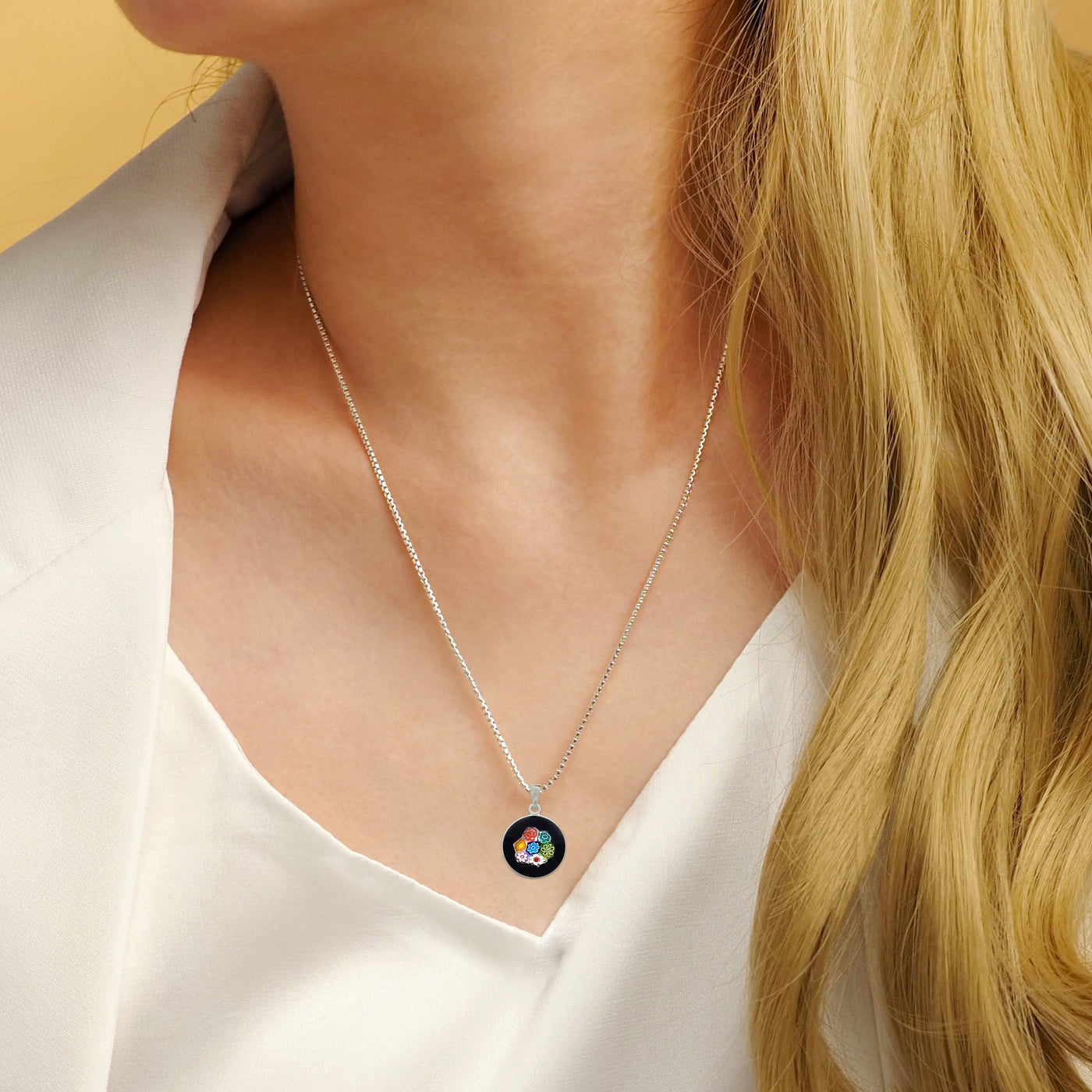 Bouquet in Bloom 黑色吊墜頸鏈 - 15mm - 吊墜頸鏈