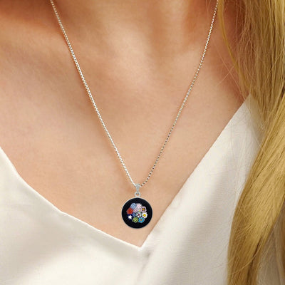 Bouquet in Bloom 黑色吊墜頸鏈 - 18mm - 吊墜頸鏈