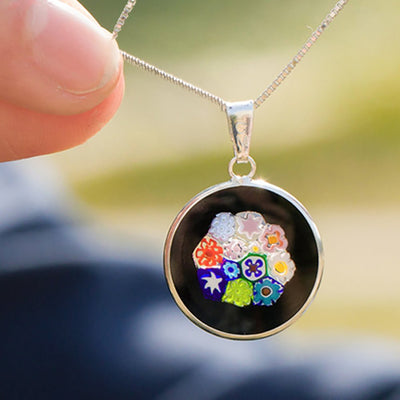 Bouquet in Bloom 黑色吊墜頸鏈 - 18mm - 吊墜頸鏈