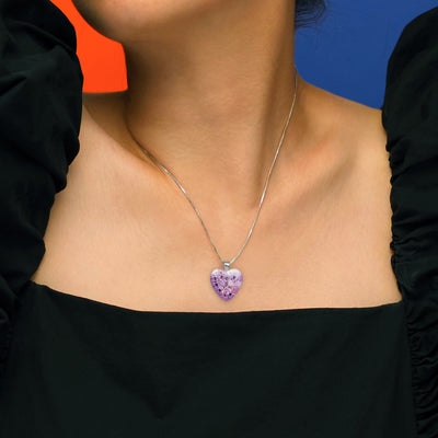 Pink in Bloom 粉紅心形頸鏈