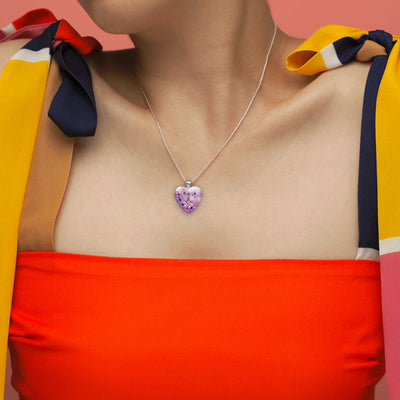 Pink in Bloom 粉紅心形頸鏈