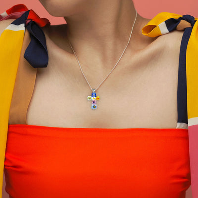 Cross in Bloom 十字架頸鏈 - 1mm濶 925純銀 [免費升級] - 吊墜頸鏈