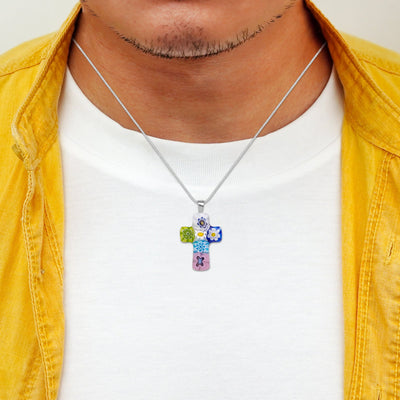 Cross in Bloom 十字架吊墜頸鏈 - 2mm濶 低敏感316L鈦鋼 - 吊墜頸鏈