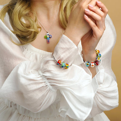 Cross in Bloom 十字架吊墜頸鏈 - 2mm濶 低敏感316L鈦鋼 - 吊墜頸鏈