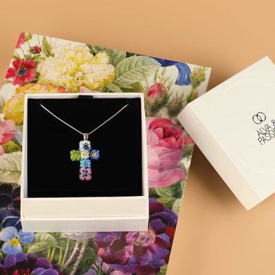 Cross in Bloom 十字架吊墜頸鏈 - 2mm濶 低敏感316L鈦鋼 - 吊墜頸鏈