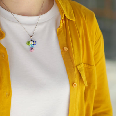 Cross in Bloom 十字架吊墜頸鏈 - 2mm濶 低敏感316L鈦鋼 - 吊墜頸鏈