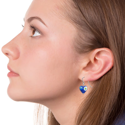 Artylish 藍色心形耳環