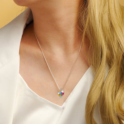 Flowers in Bloom 心形吊墜頸鏈 - 18mm - 吊墜頸鏈