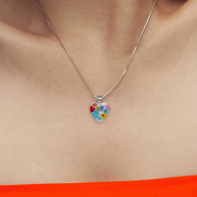 Flowers in Bloom 心形吊墜頸鏈 - 18mm - 吊墜頸鏈