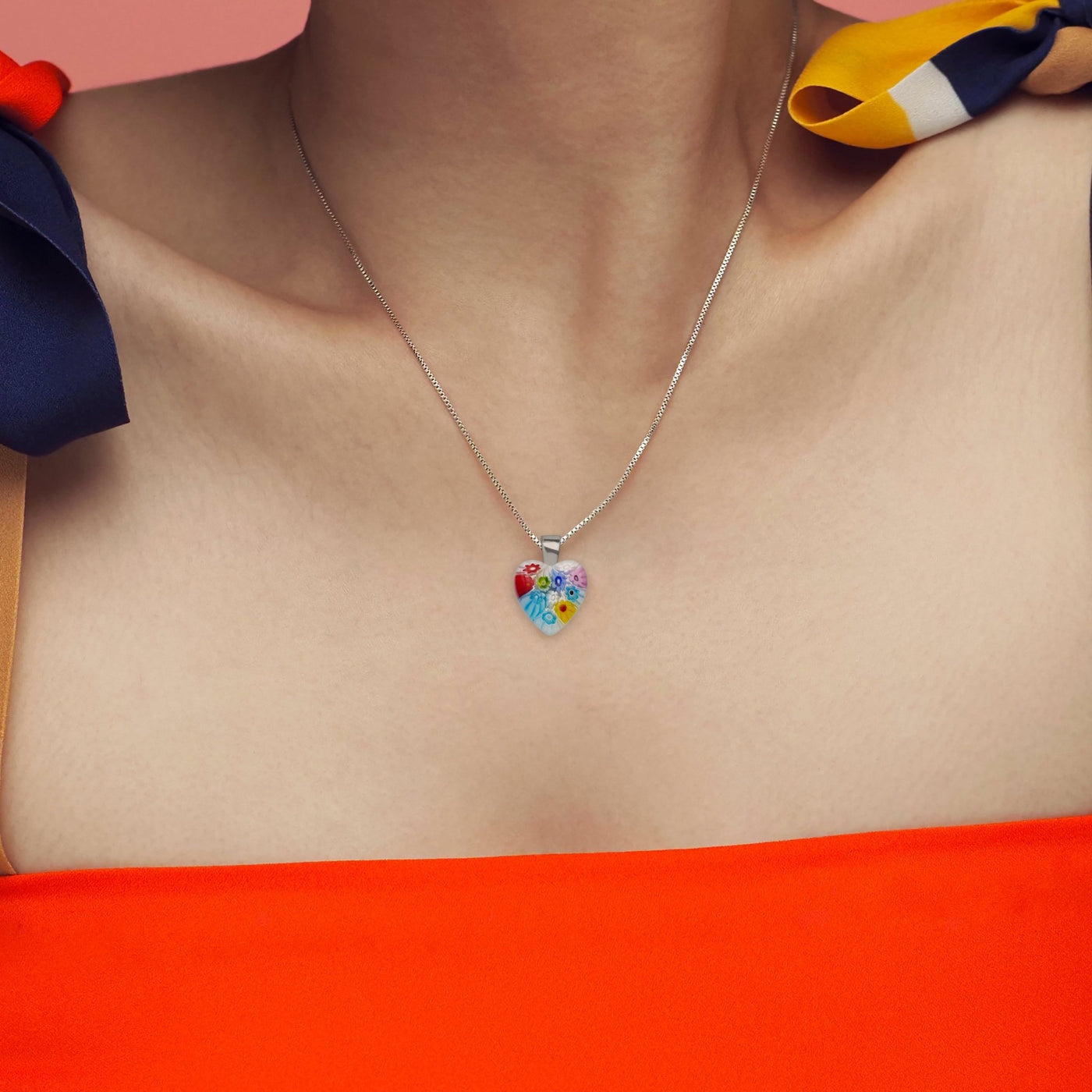 Flowers in Bloom 心形吊墜頸鏈 - 18mm - 吊墜頸鏈