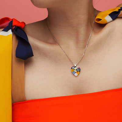 Flowers in Bloom 心形吊墜頸鏈 - 18mm - 吊墜頸鏈