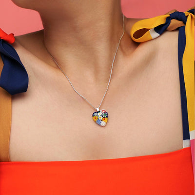 Flowers in Bloom 心形吊墜頸鏈 - 18mm - 吊墜頸鏈