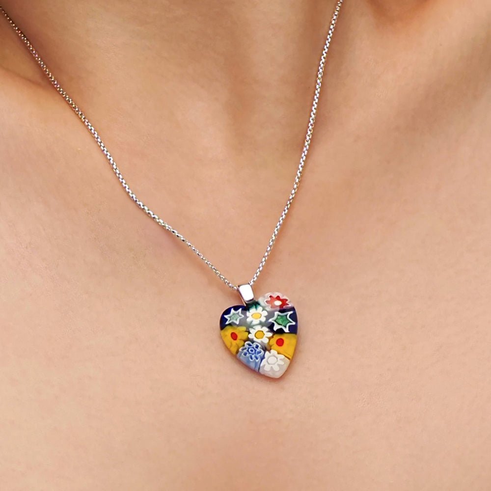 Flowers in Bloom 心形吊墜頸鏈 - 18mm - 吊墜頸鏈