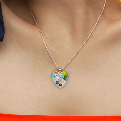 Flowers in Bloom 心形吊墜頸鏈 - 18mm - 吊墜頸鏈