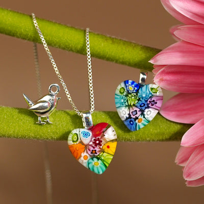 Flowers in Bloom 心形吊墜頸鏈 - 18mm - 吊墜頸鏈