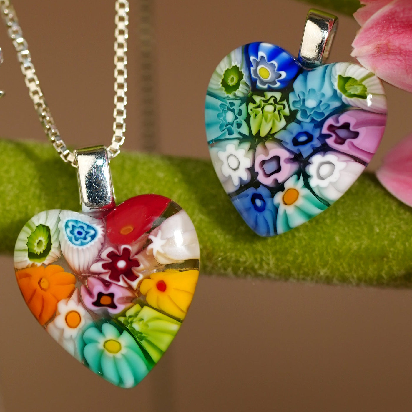 Flowers in Bloom 心形吊墜頸鏈 - 18mm - 吊墜頸鏈