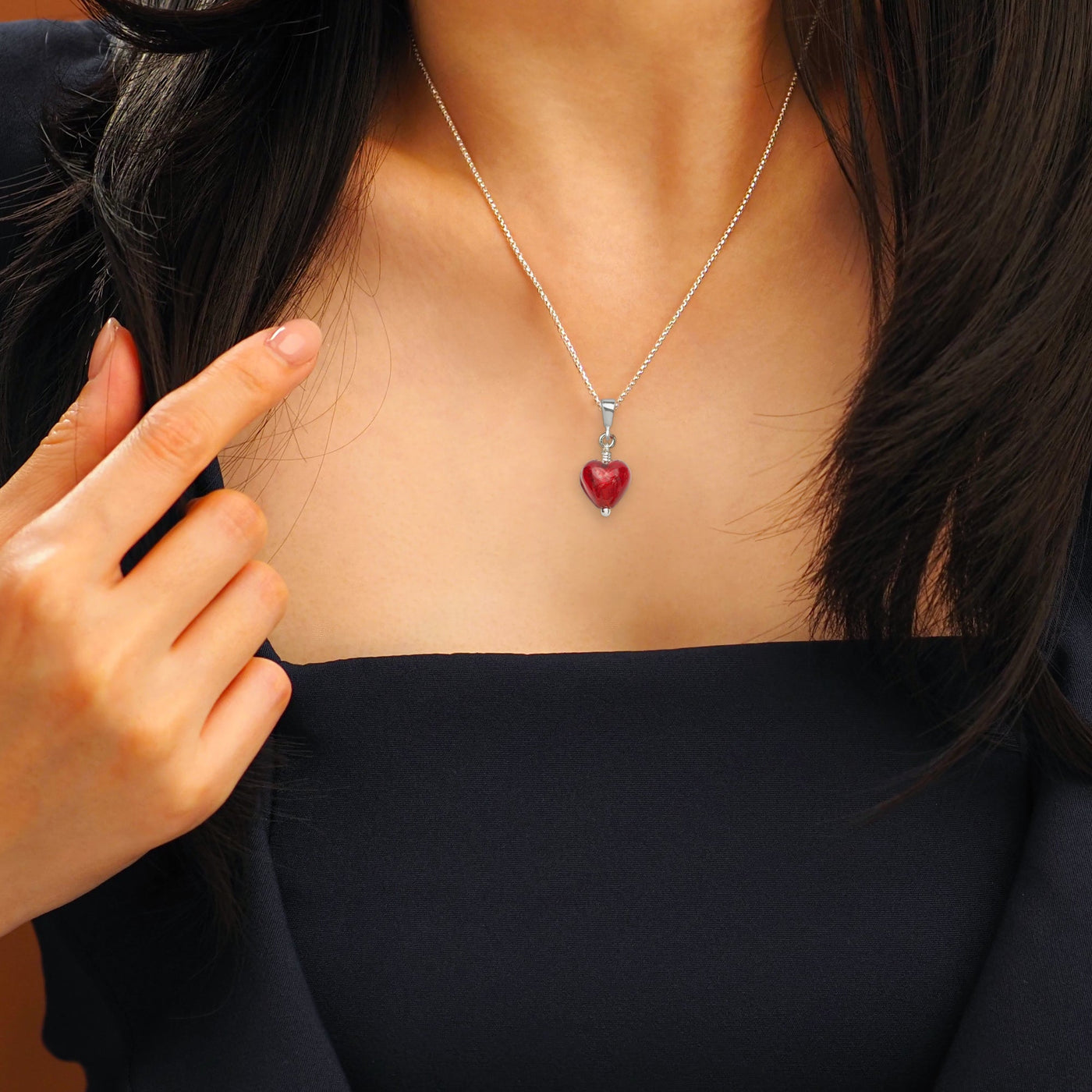 Love & Passion 紅色心形頸鏈 - 10mm - 吊墜頸鏈