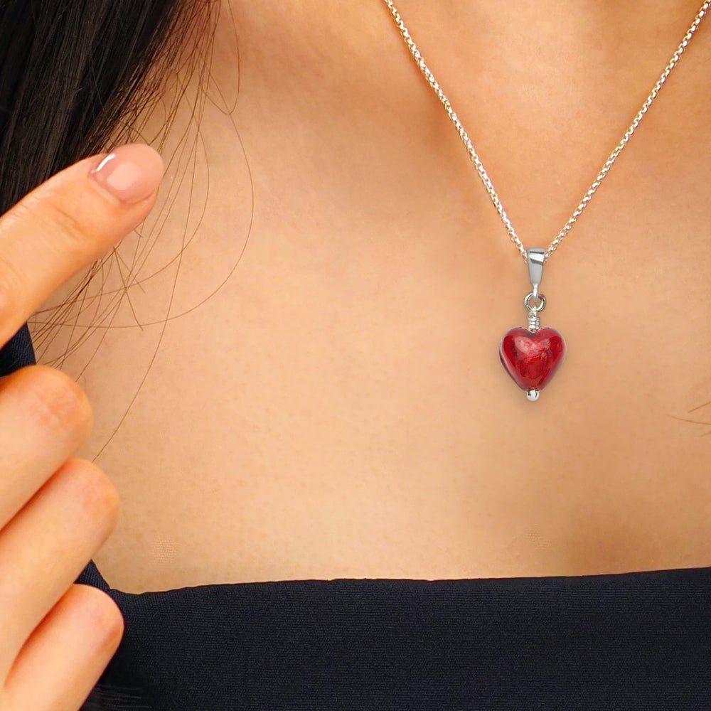 Love & Passion 紅色心形頸鏈 - 12mm - 吊墜頸鏈