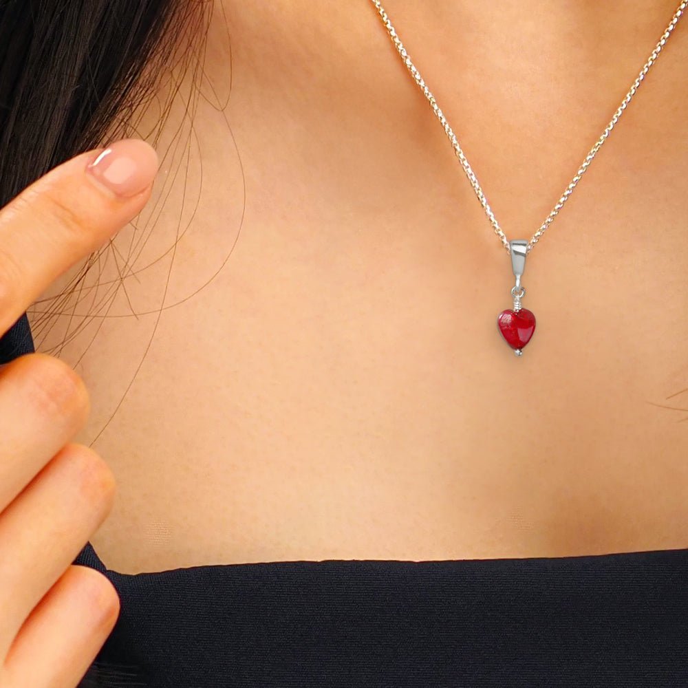 Love & Passion 紅色心形頸鏈 - 8mm - 吊墜頸鏈