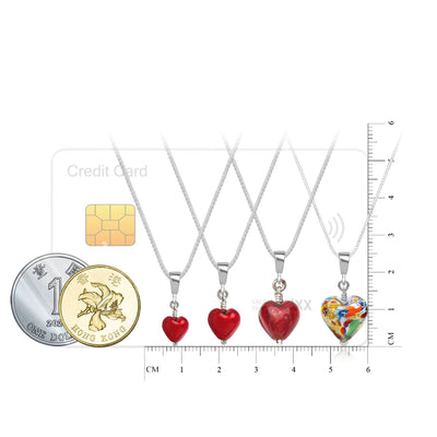 Love & Passion 紅色心形頸鏈 - 8mm - 吊墜頸鏈