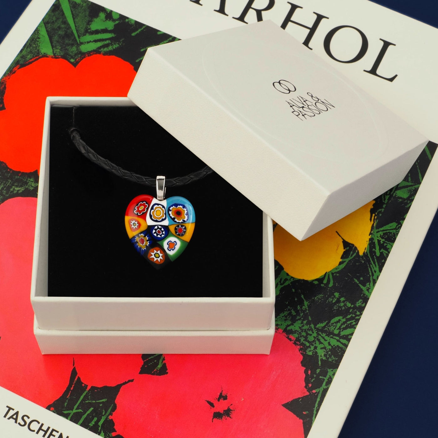 Nine in Passion 心形吊墜頸鏈 - 黑色皮革 配 不銹鋼 - 吊墜頸鏈