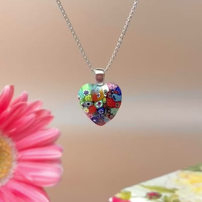 Heart in Bloom 碎花心形頸鏈