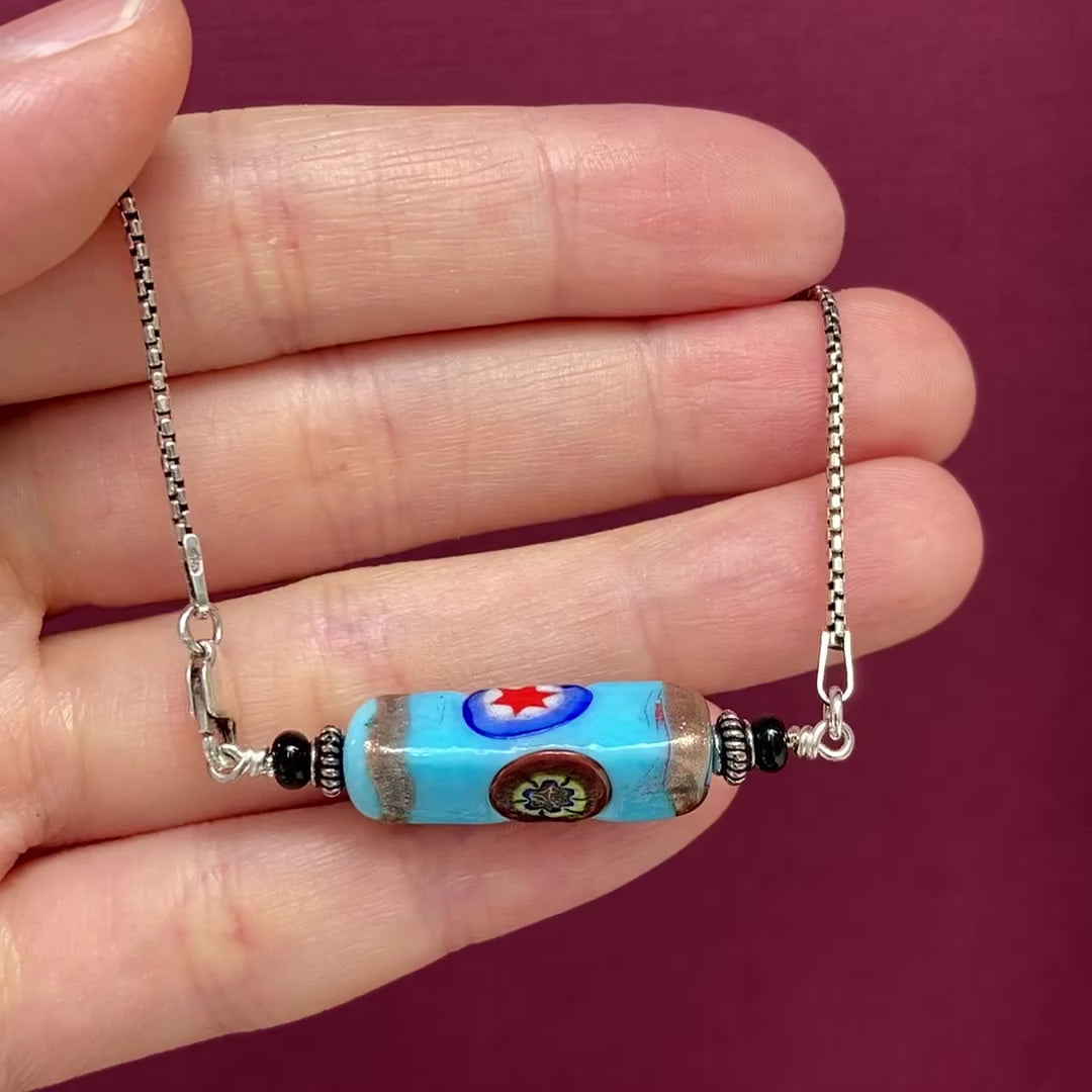 LEGEND 限量版頸鏈 V (粉藍色 x 灑金)