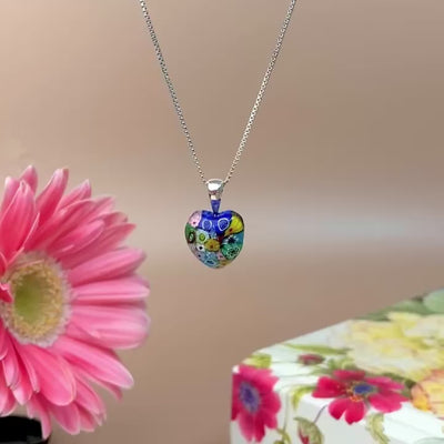 Heart in Bloom 碎花心形頸鏈