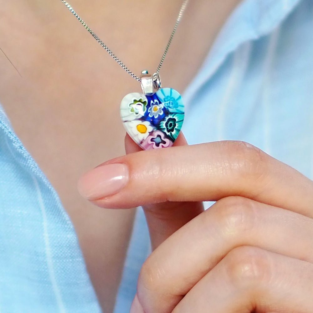 Six in Bloom 心形吊墜頸鏈 - 2mm濶 低敏感316L鈦鋼 - 吊墜頸鏈