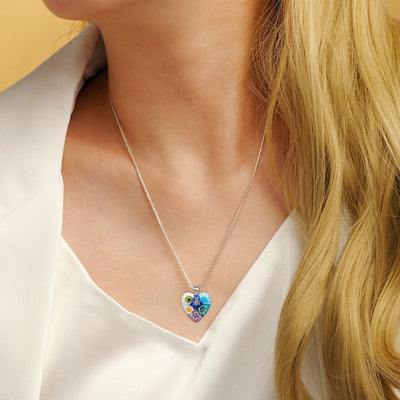 Six in Bloom 心形吊墜頸鏈 - 2mm濶 低敏感316L鈦鋼 - 吊墜頸鏈