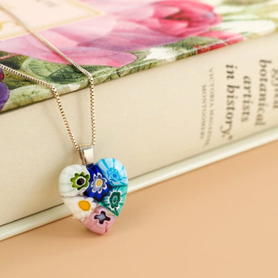 Six in Bloom 心形吊墜頸鏈 - 2mm濶 低敏感316L鈦鋼 - 吊墜頸鏈