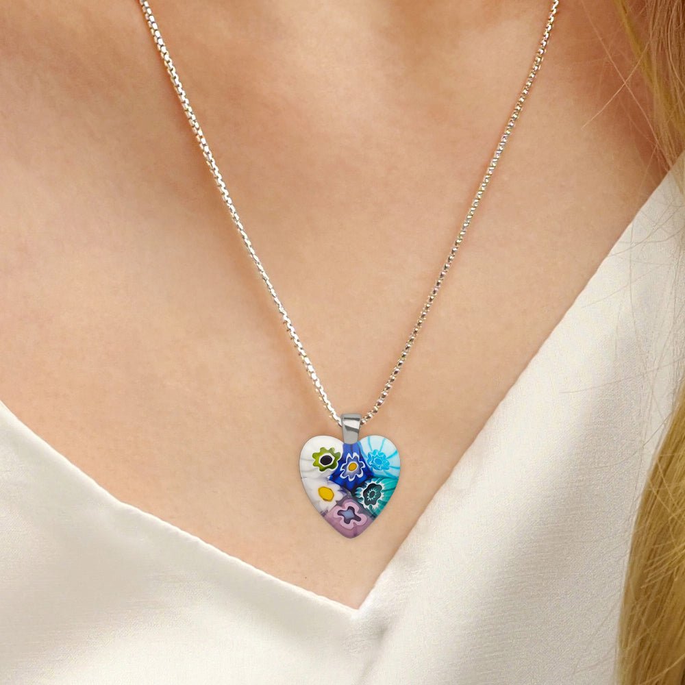 Six in Bloom 心形吊墜頸鏈 - 2mm濶 低敏感316L鈦鋼 - 吊墜頸鏈