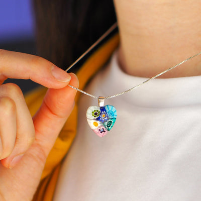 Six in Bloom 心形吊墜頸鏈 - 2mm濶 低敏感316L鈦鋼 - 吊墜頸鏈