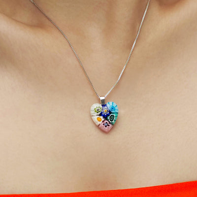 Six in Bloom 心形吊墜頸鏈 - 2mm濶 低敏感316L鈦鋼 - 吊墜頸鏈