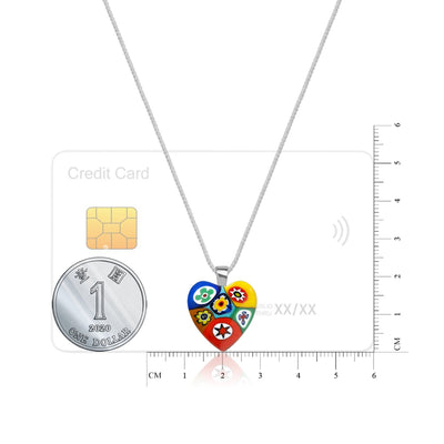 Six in Passion 心形吊墜頸鏈 - 0.85mm濶 925純銀 - 吊墜頸鏈
