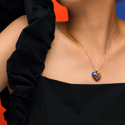 Six in Passion 心形吊墜頸鏈 - 0.85mm濶 925純銀 - 吊墜頸鏈