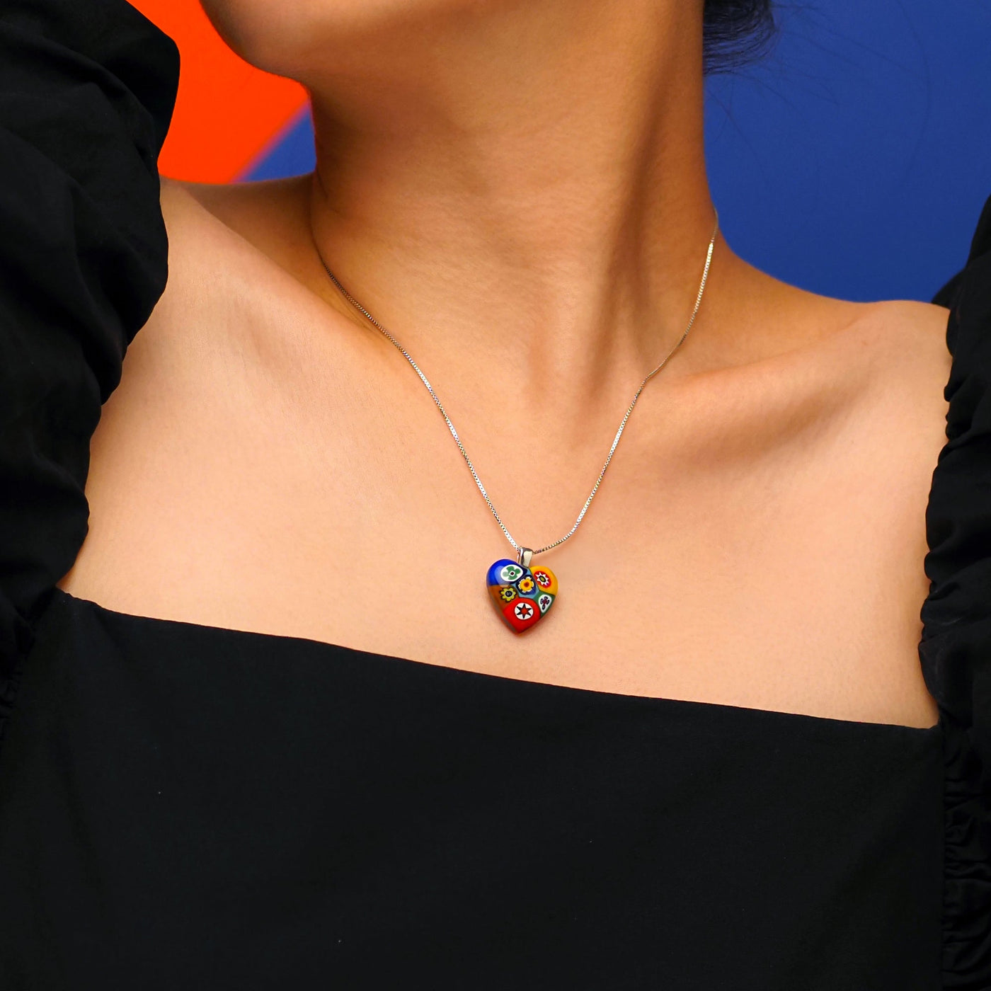 Six in Passion 心形吊墜頸鏈 - 0.85mm濶 925純銀 - 吊墜頸鏈