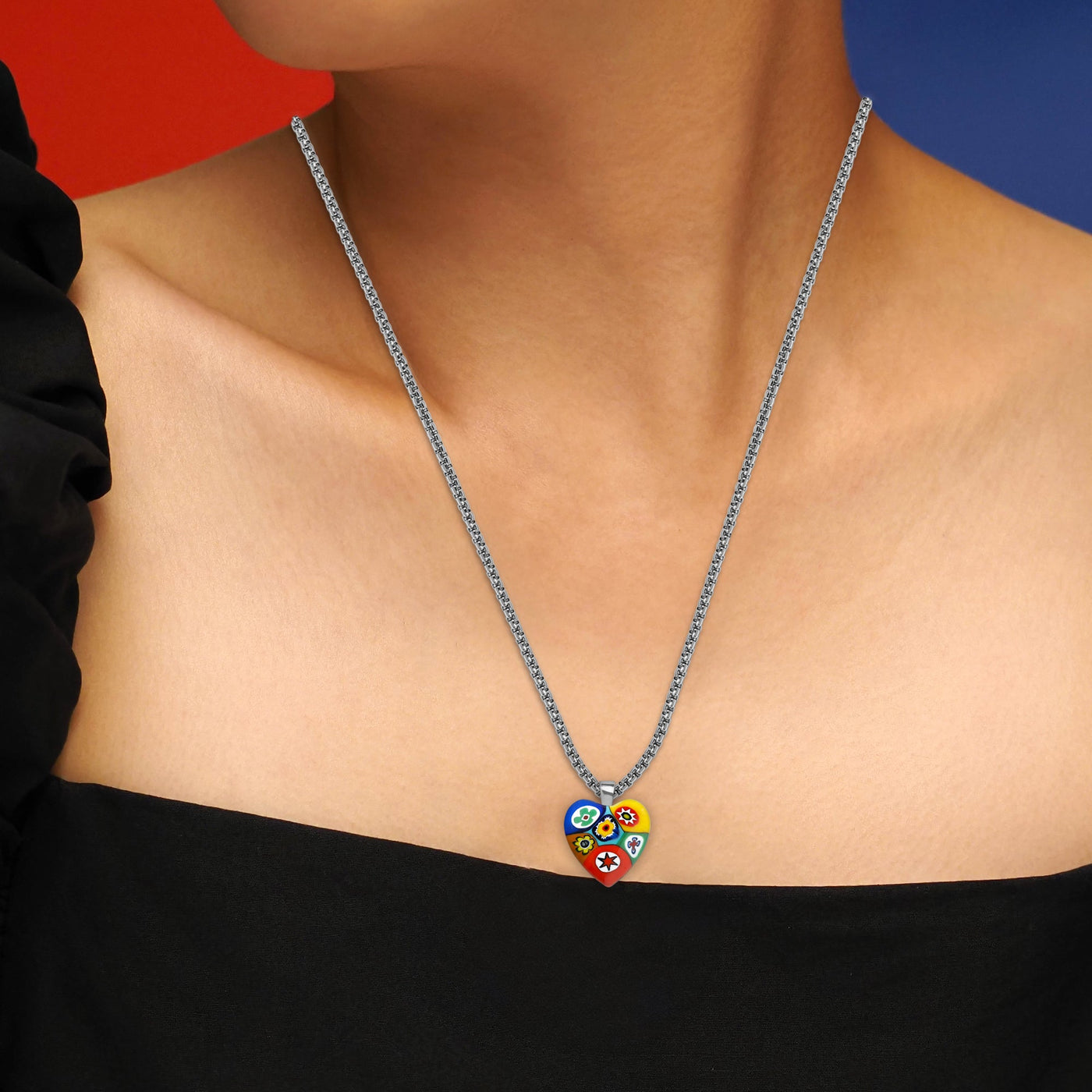 Six in Passion 心形吊墜頸鏈 - 2mm濶 低敏感316L鈦鋼 - 吊墜頸鏈